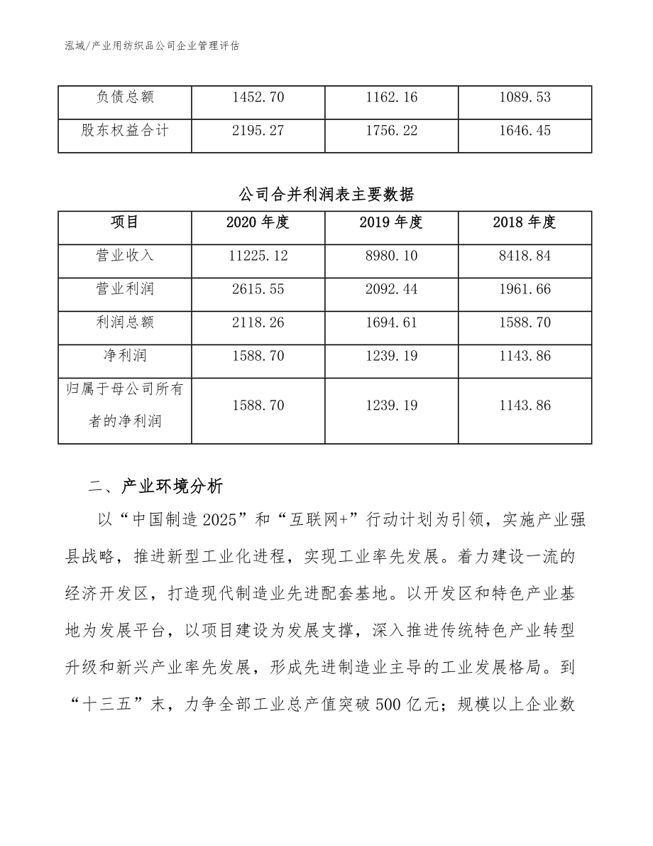 产业用纺织品公司企业管理评估_第4页