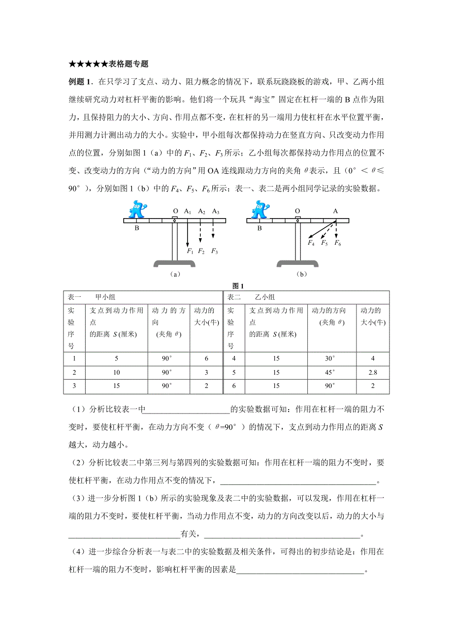 中考物理表格专题_第1页