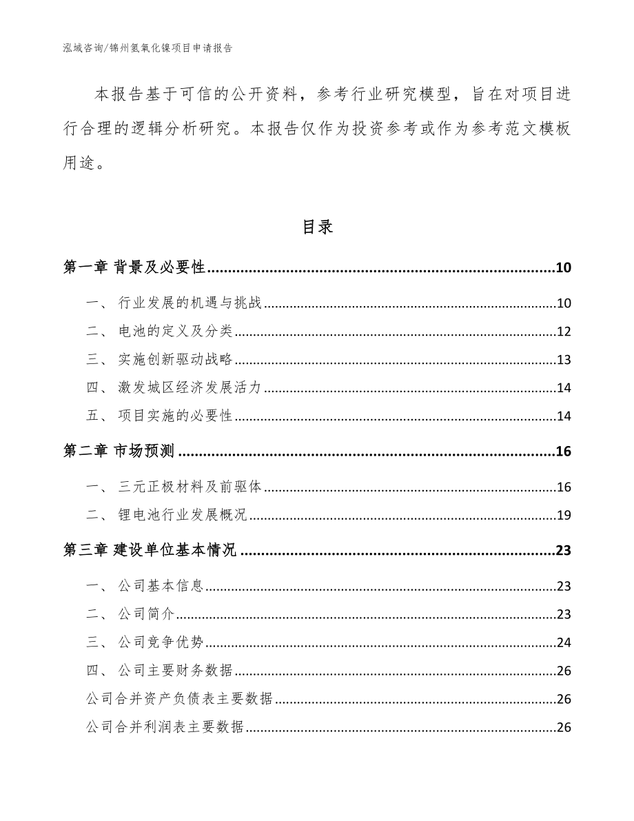 锦州氢氧化镍项目申请报告_参考范文_第3页