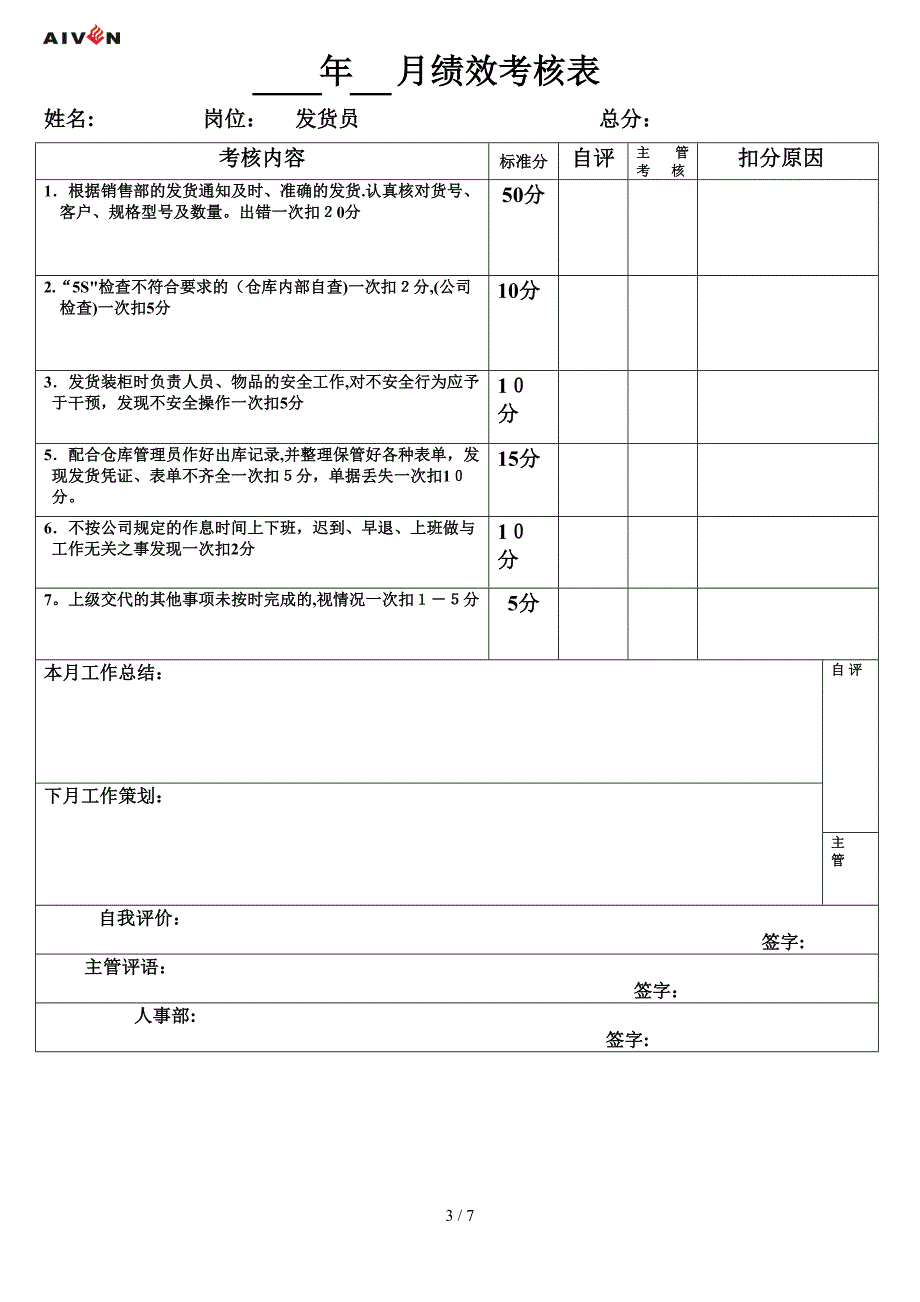 仓库人员考核表(12)_第3页