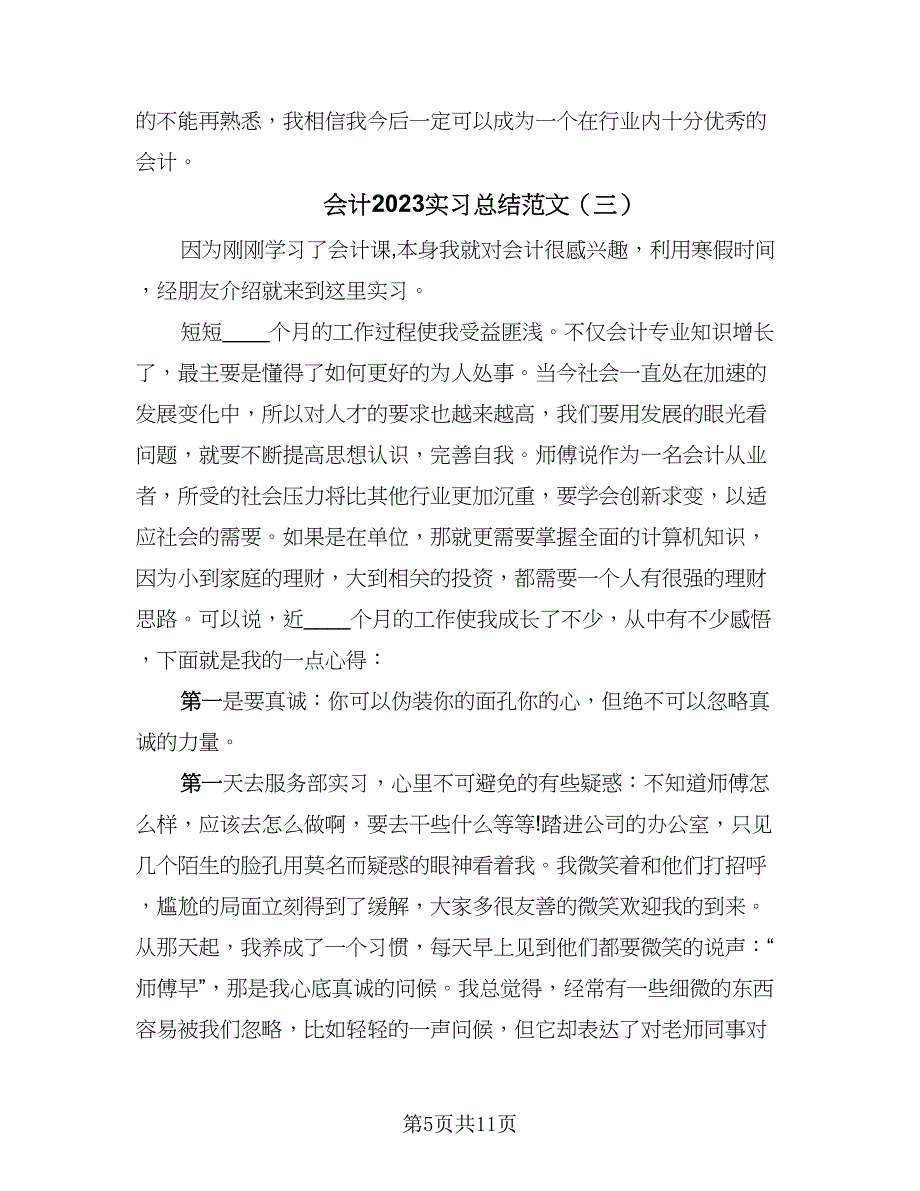 会计2023实习总结范文（四篇）.doc_第5页