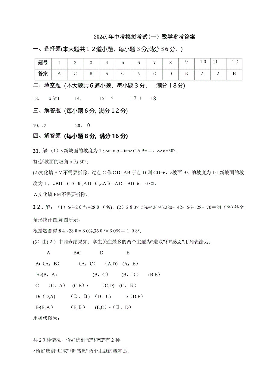 娄底市新化县九年级一模数学试题及答案_第1页