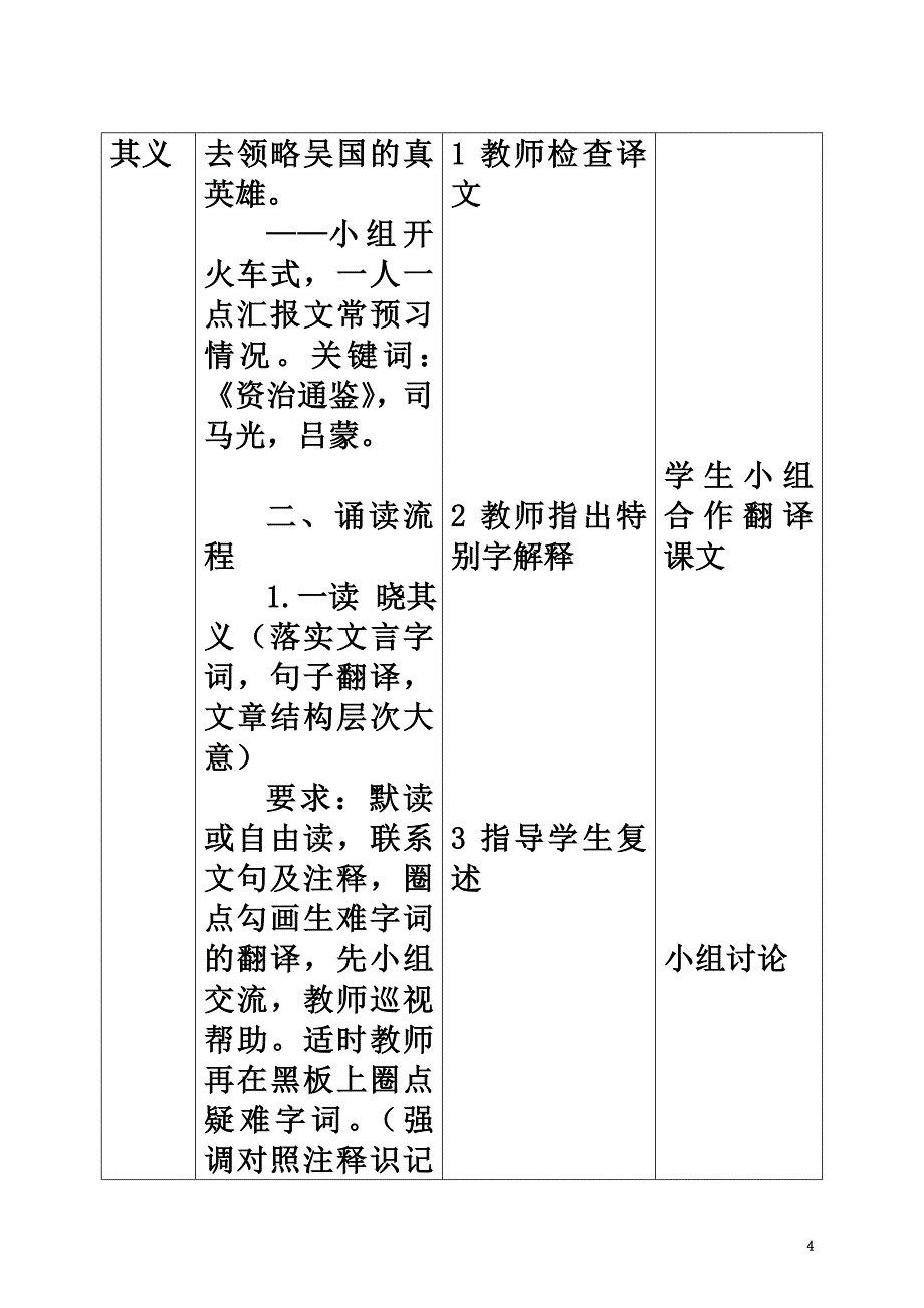 （2021年秋季版）天津市宝坻区七年级语文下册第一单元4孙权劝学教案新人教版_第4页