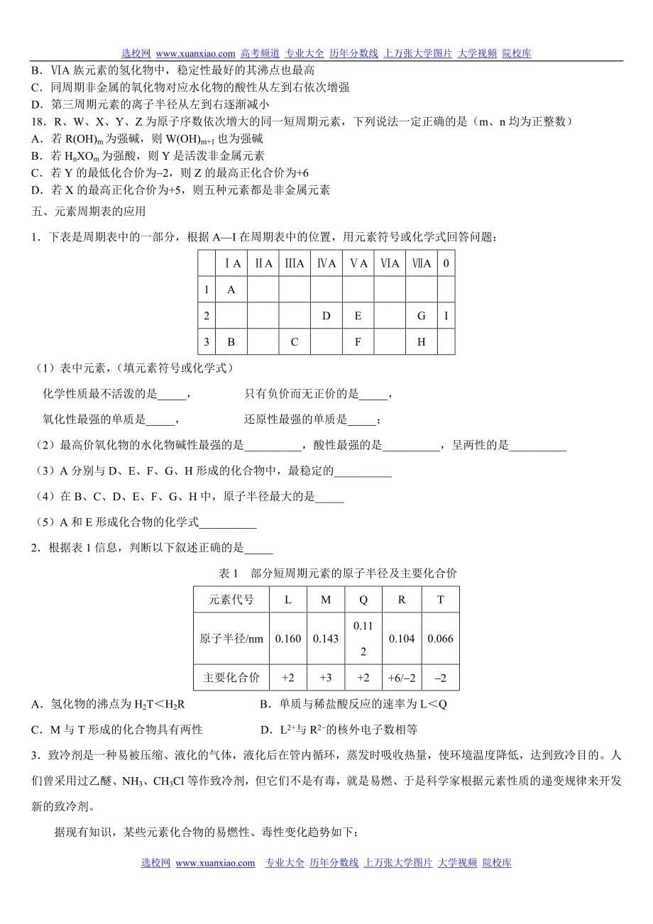 高中化学元素周期表和元素题型归纳.doc_第5页