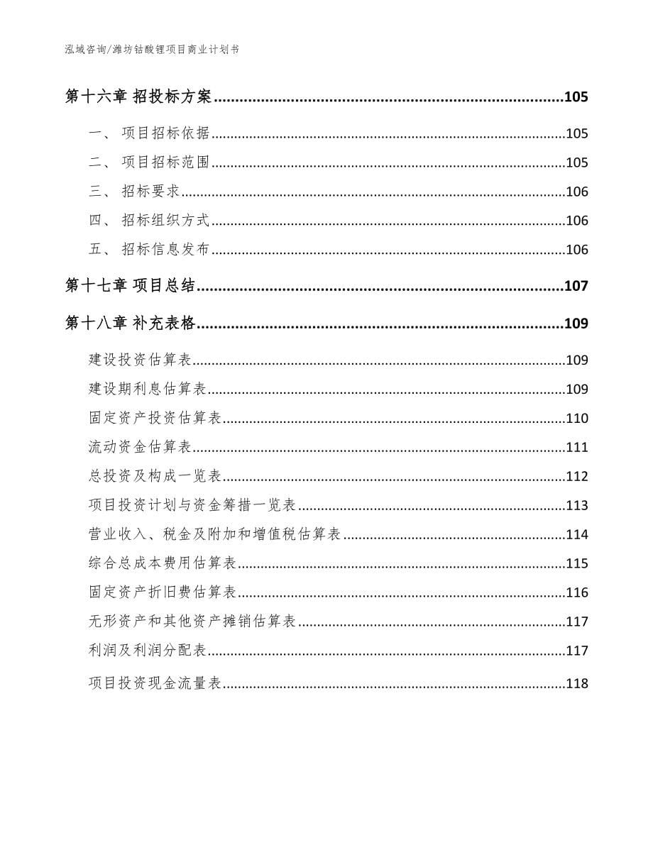 潍坊钴酸锂项目商业计划书模板_第5页
