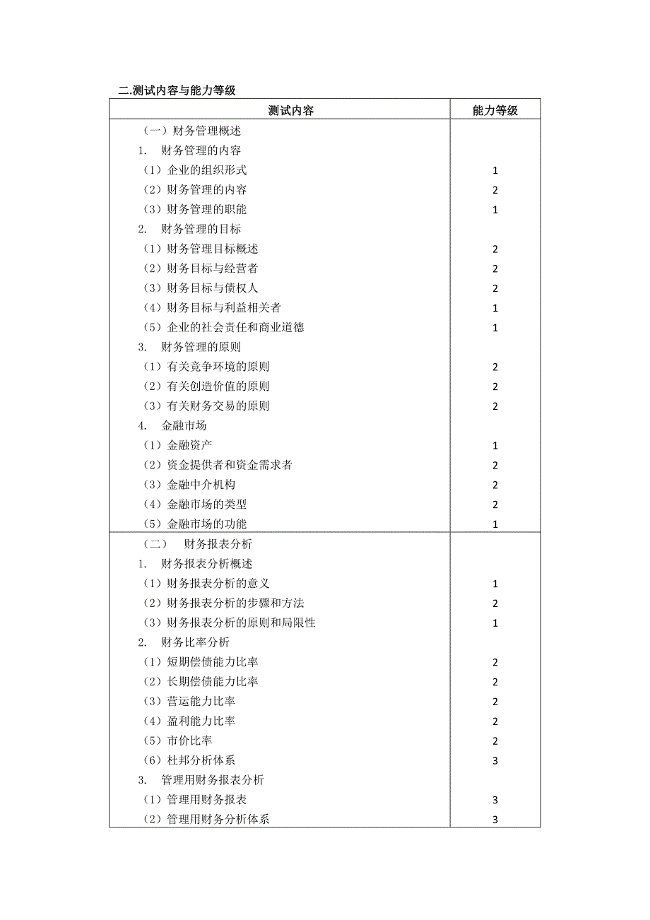 财务成本管理部分注册会计师全国统一考试大纲专业阶段考试_第3页