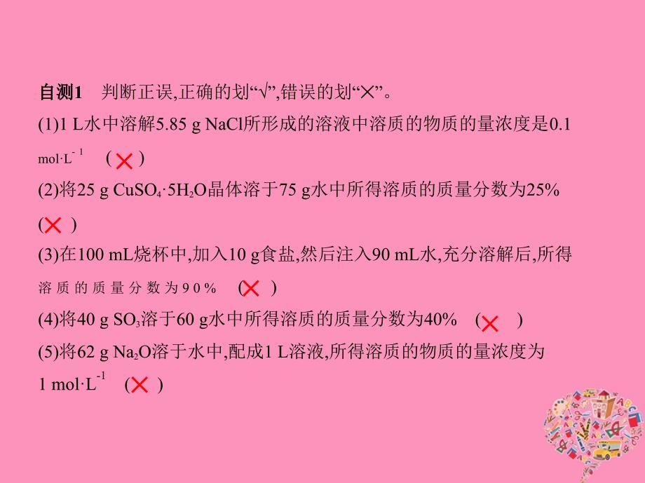 （北京专用）2019版高考化学一轮复习 第2讲 物质的量浓度课件_第3页