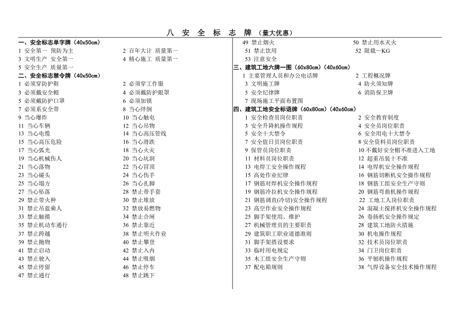 八安全标志牌（量大优惠）_第1页