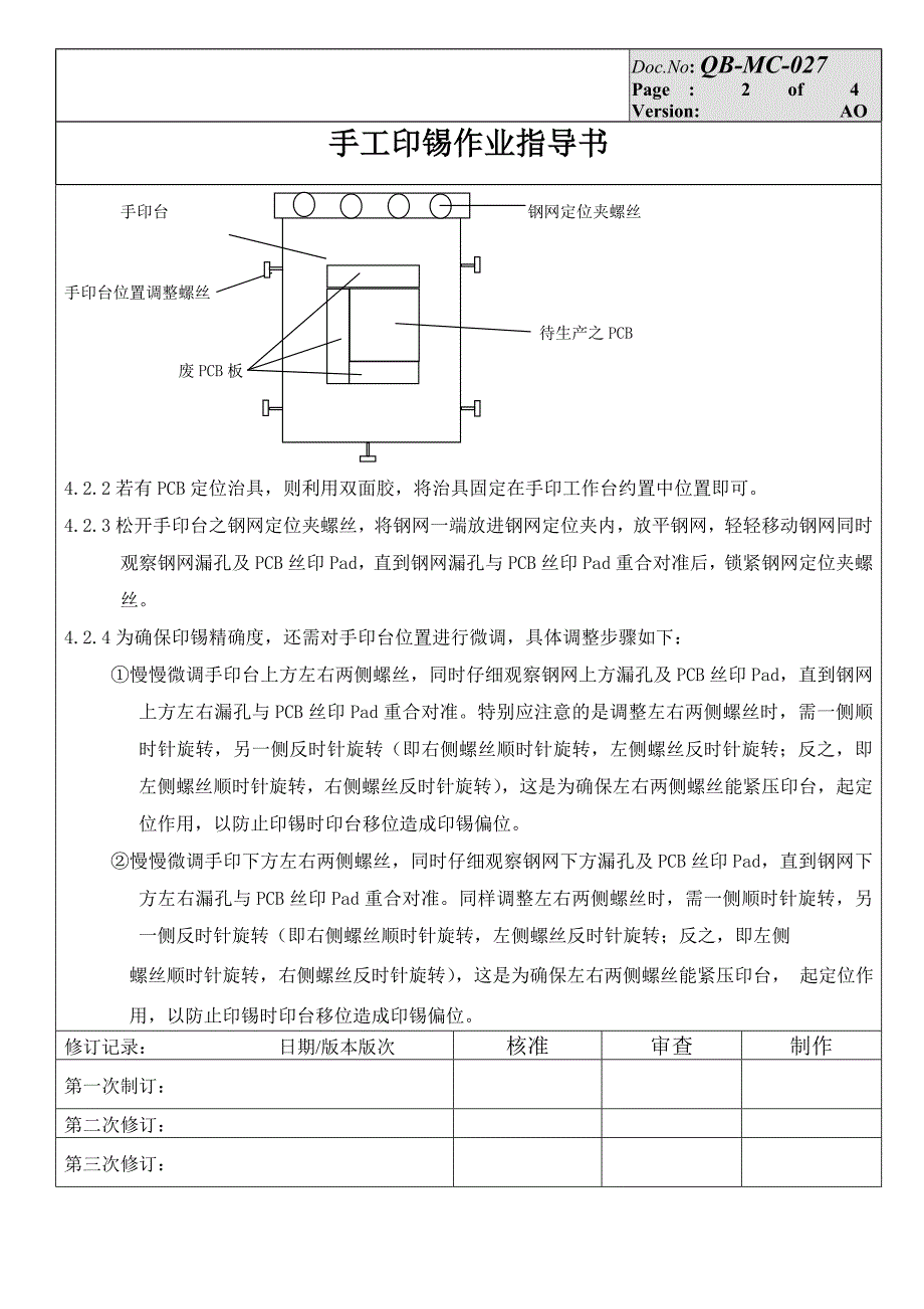 手工印刷锡膏作业指导书.doc_第2页