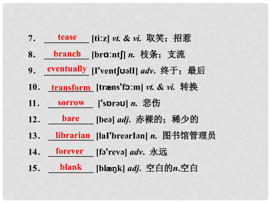 高考英语一轮复习 第一部分 基础考点聚焦 Unit2 Poems课件 新人教版选修6_第3页