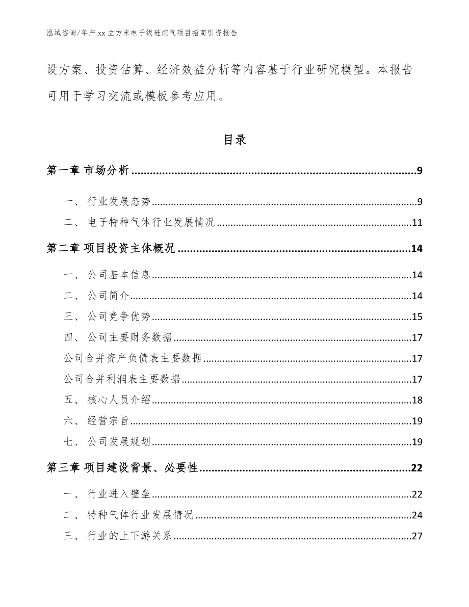 年产xx立方米电子级硅烷气项目招商引资报告_第2页