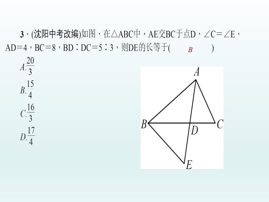 北师大版九年级上学期数学课件4.5相似三角形判定定理的证明_第5页