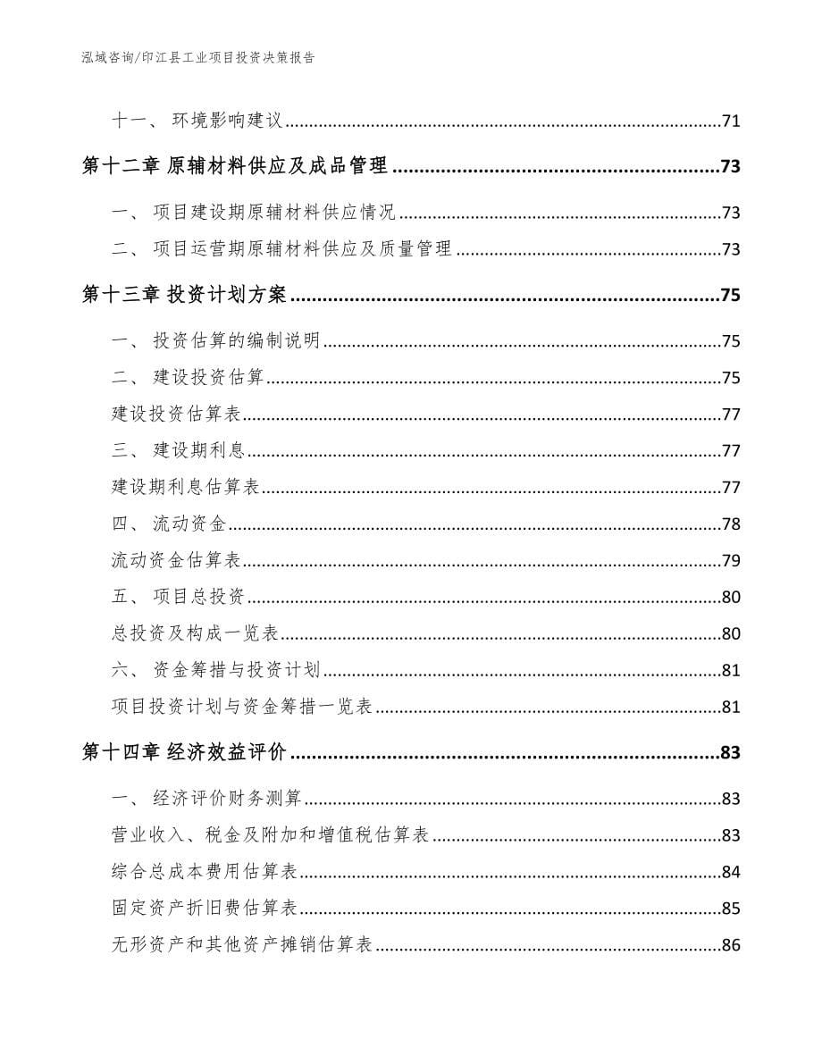 印江县工业项目投资决策报告_第5页