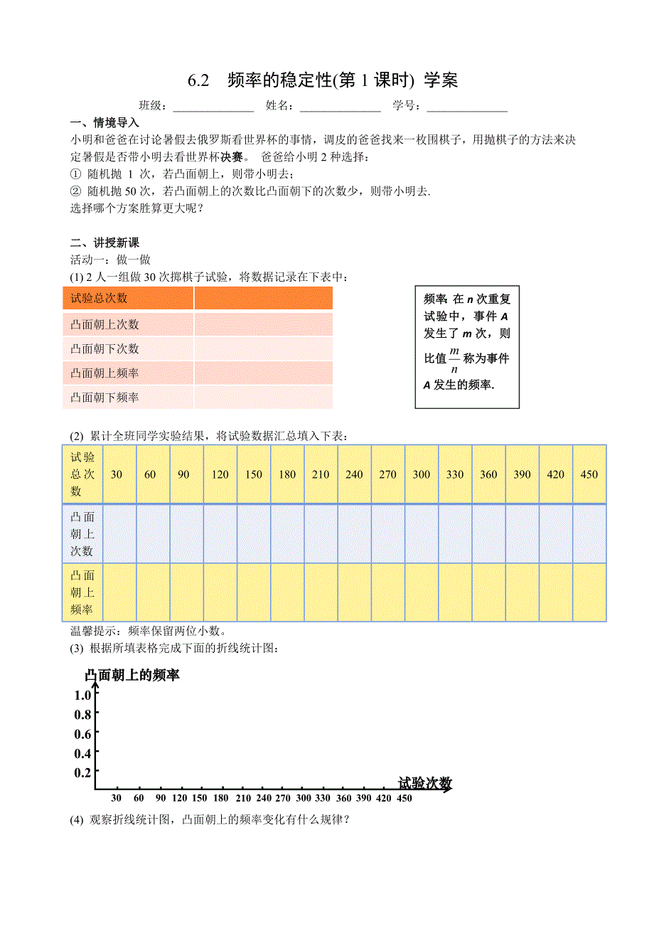 北师大版七年级数学下册第6章第2节频率的稳定性.docx_第1页