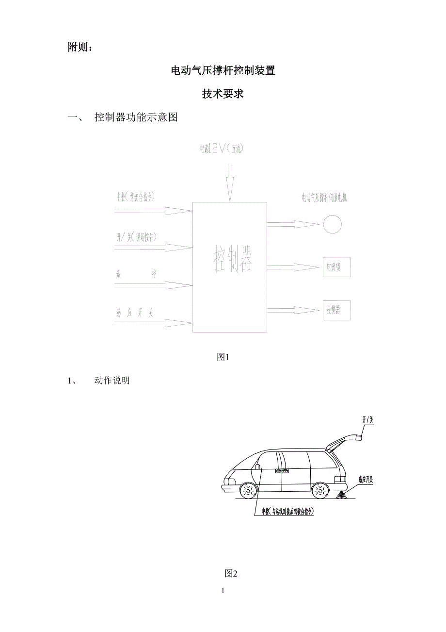 电动气压撑杆控制器技术要求doc.doc_第1页