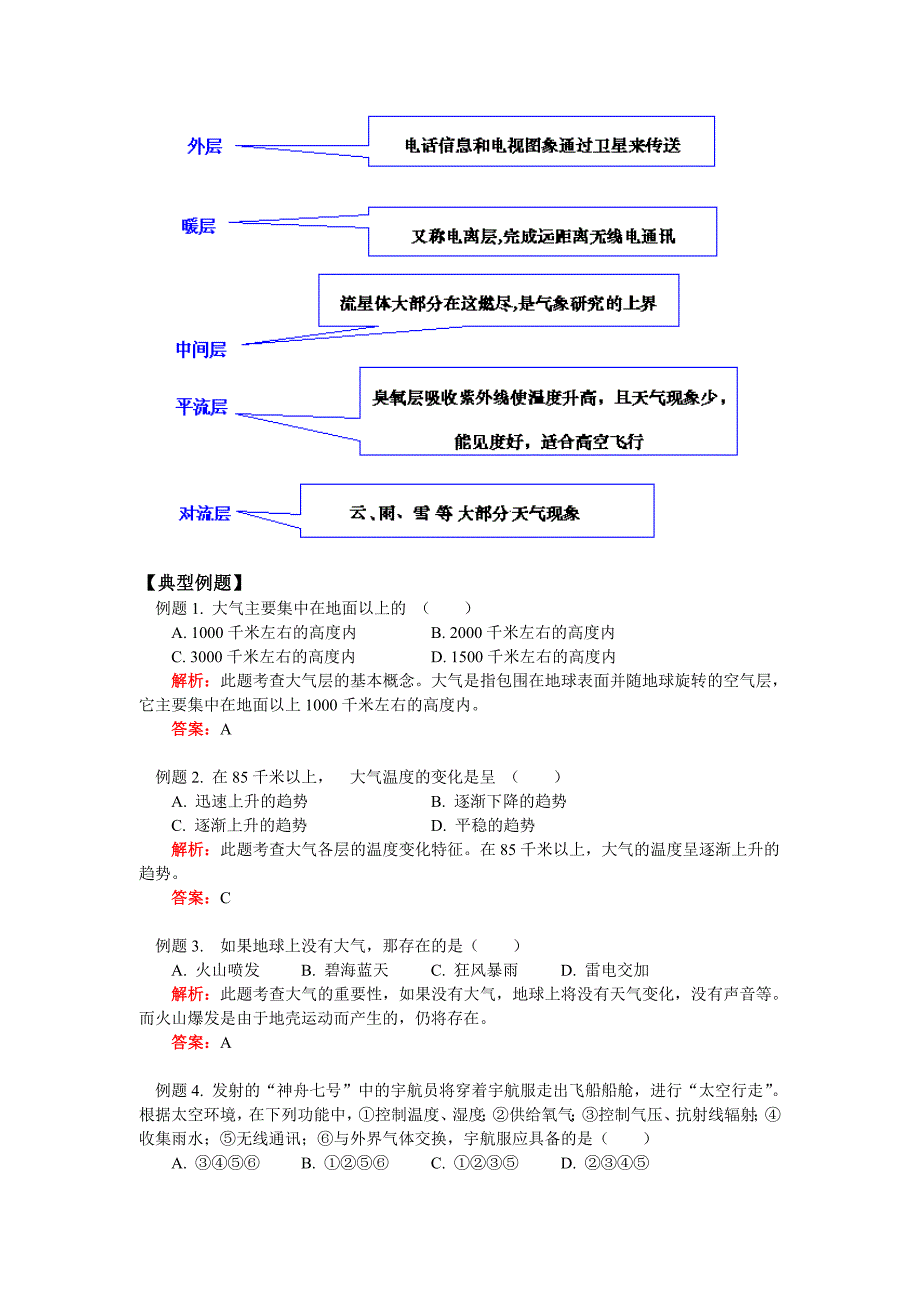 初二化学第二章第12节大气层天气和气温浙江版知识精讲_第3页