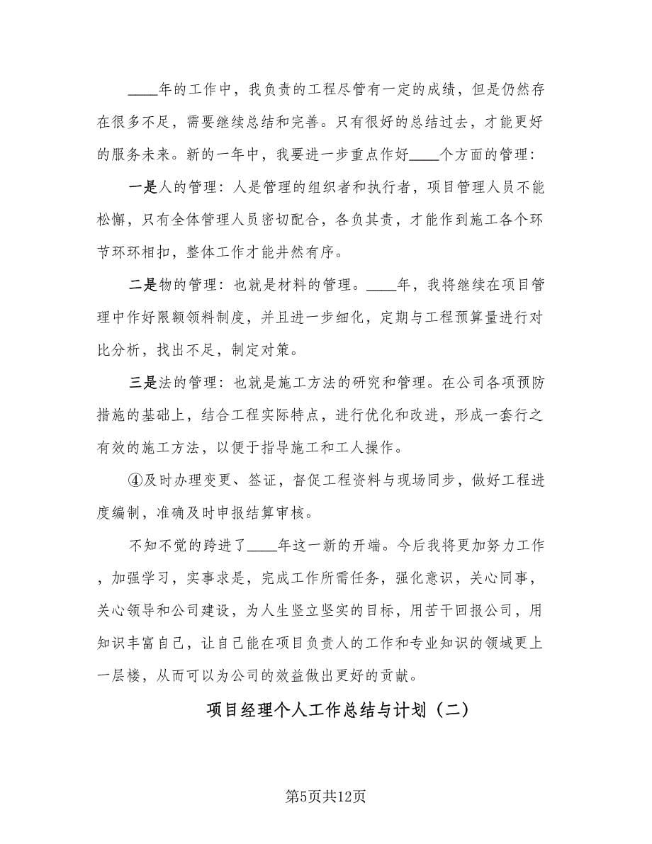 项目经理个人工作总结与计划（二篇）.doc_第5页