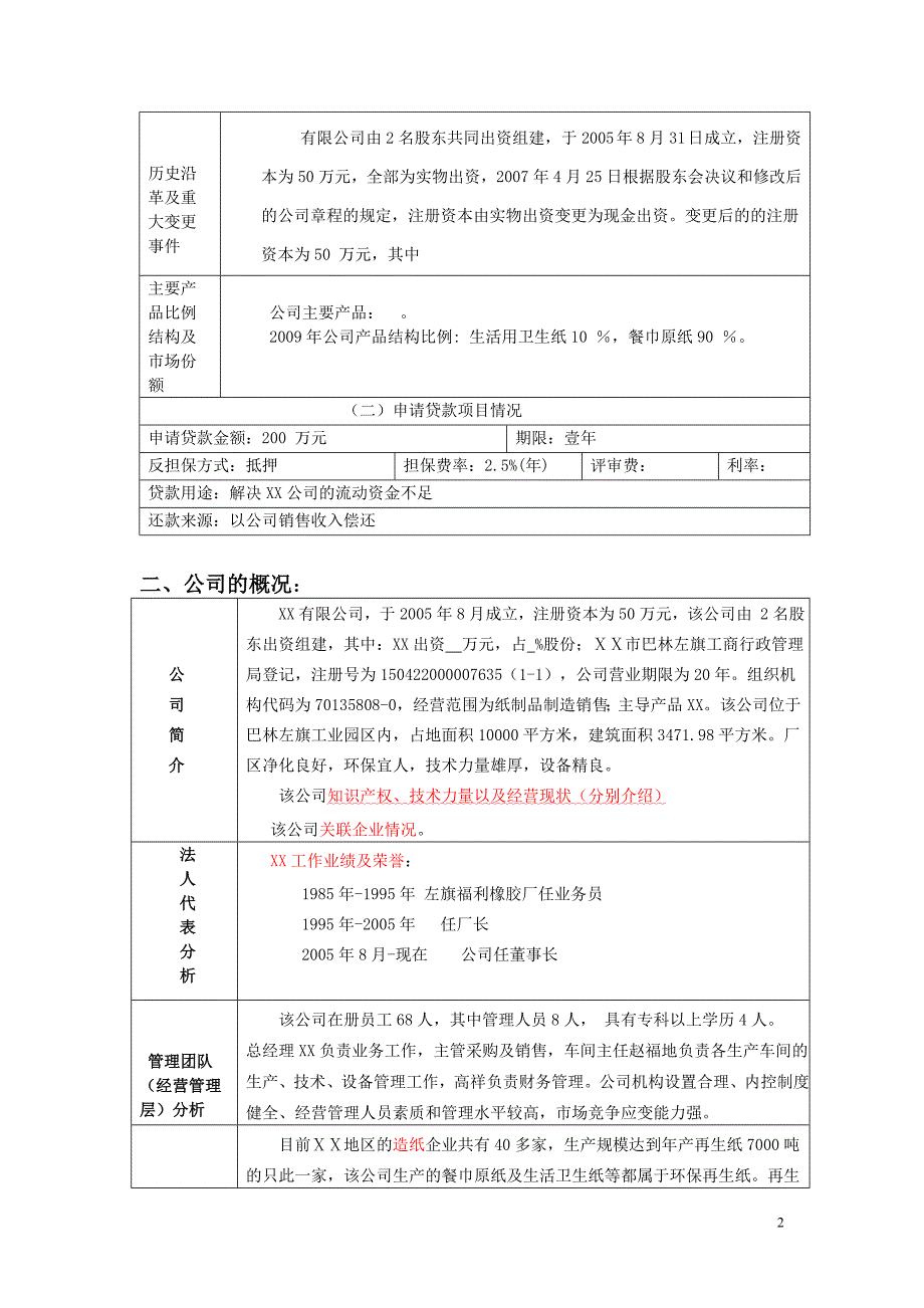 银行对公司贷款评审报告_第2页