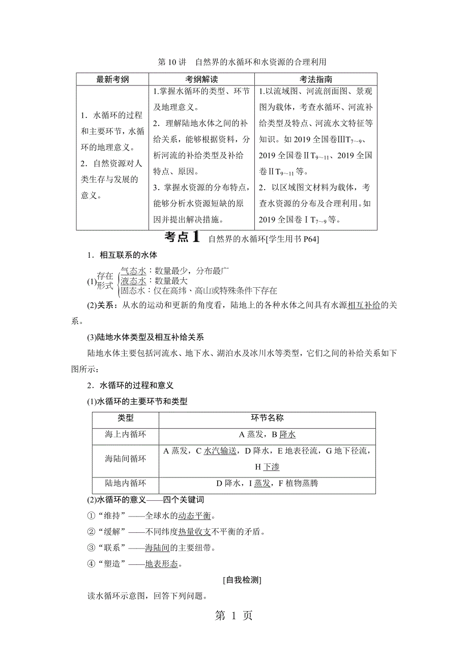 2023年第讲自然界的水循环和水资源的合理利用.doc_第1页