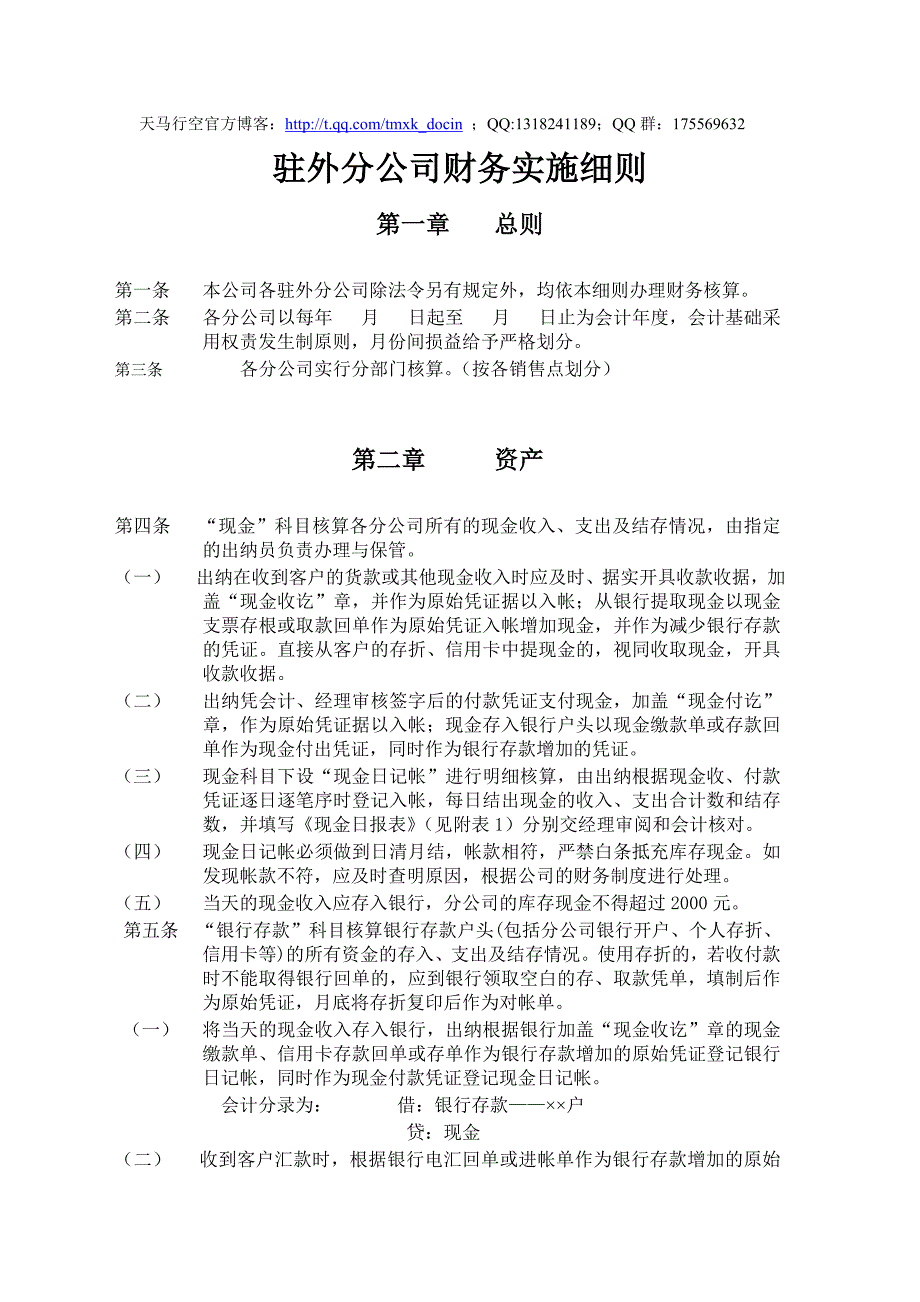 xx公司财务实施细则.doc_第1页