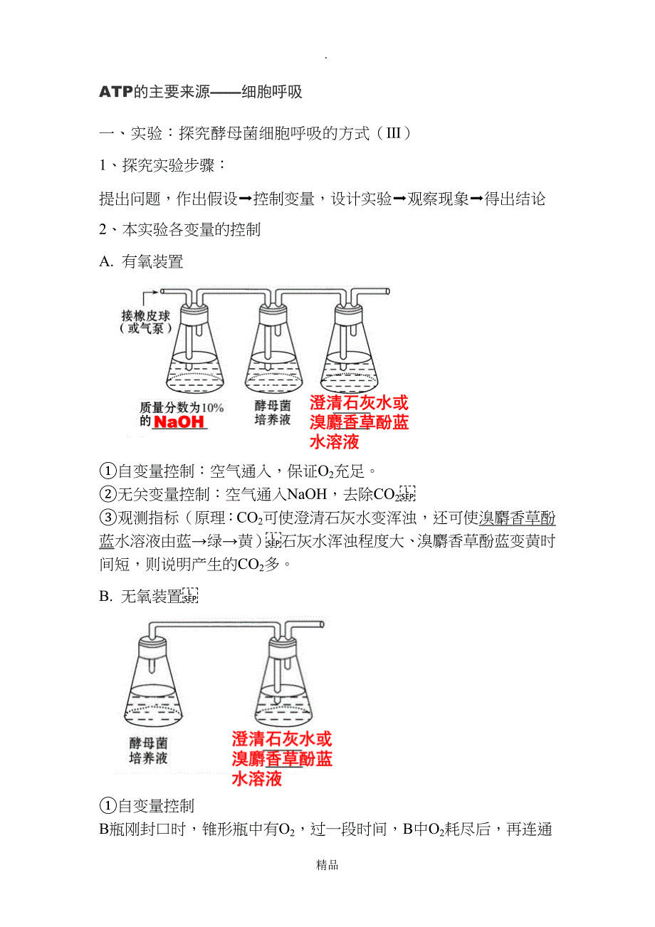 ATP的主要来源细胞呼吸知识点_第1页