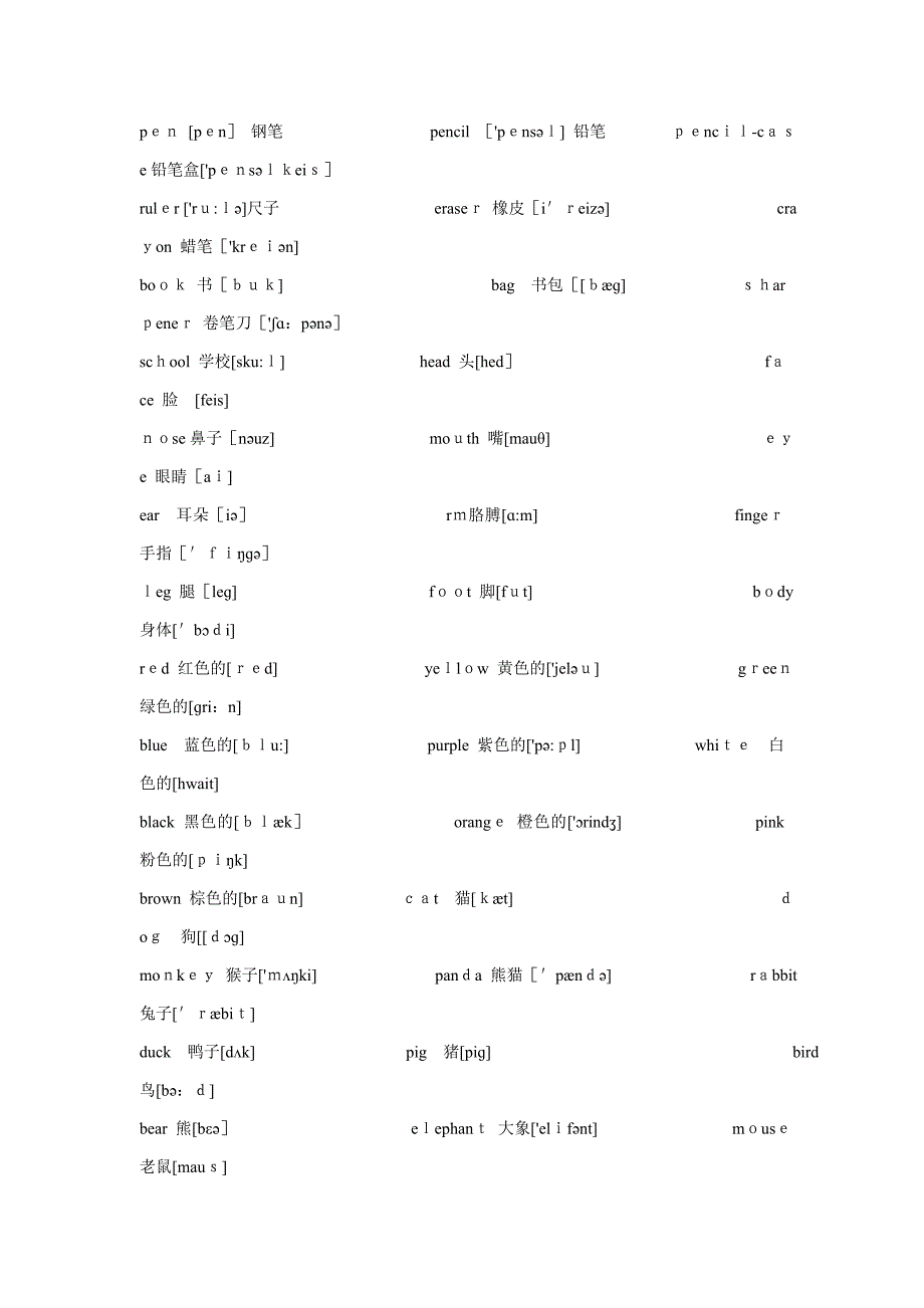 基础英语单词(带音标)_第1页