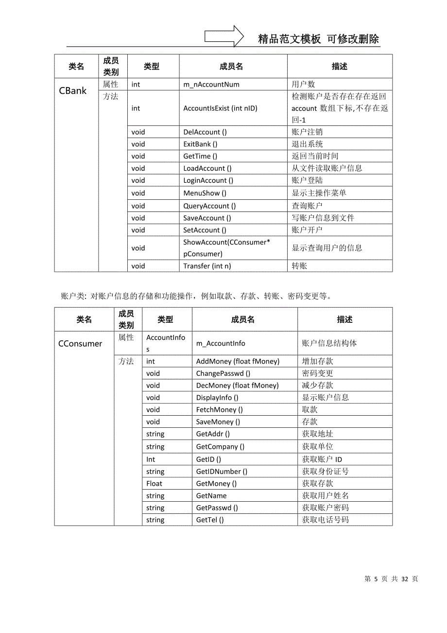 华北水利水带年大学C++银行账户管理系统课程设计报告_第5页