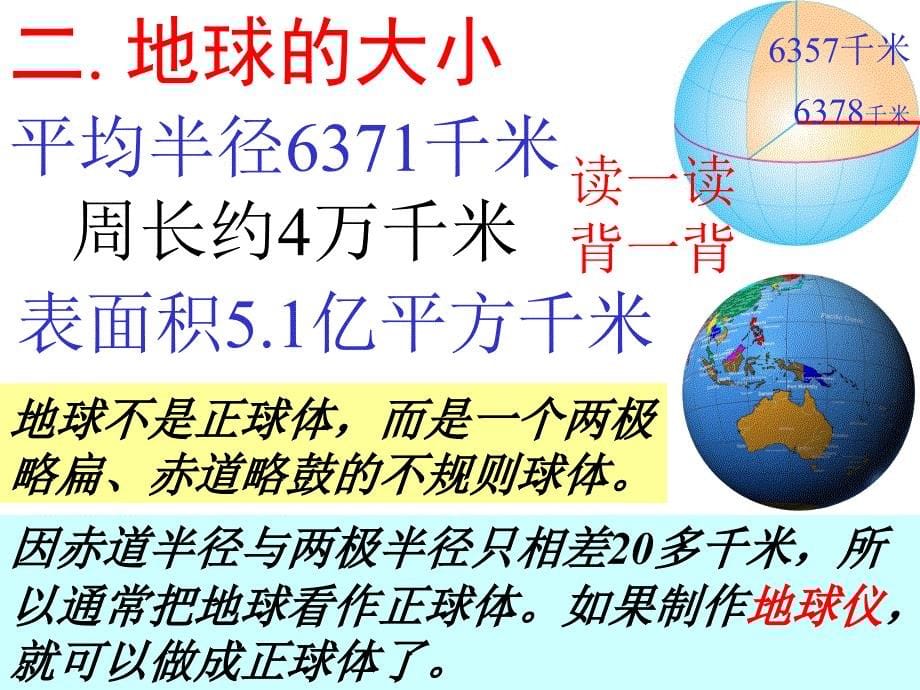 新课标人教版初中地理七年级上册一章第一节《地球和地球仪 》精品课件_第5页