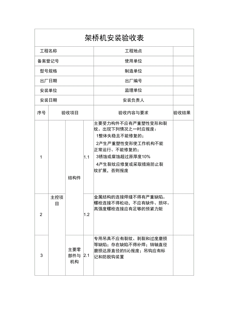 架桥机安装验收表_第1页