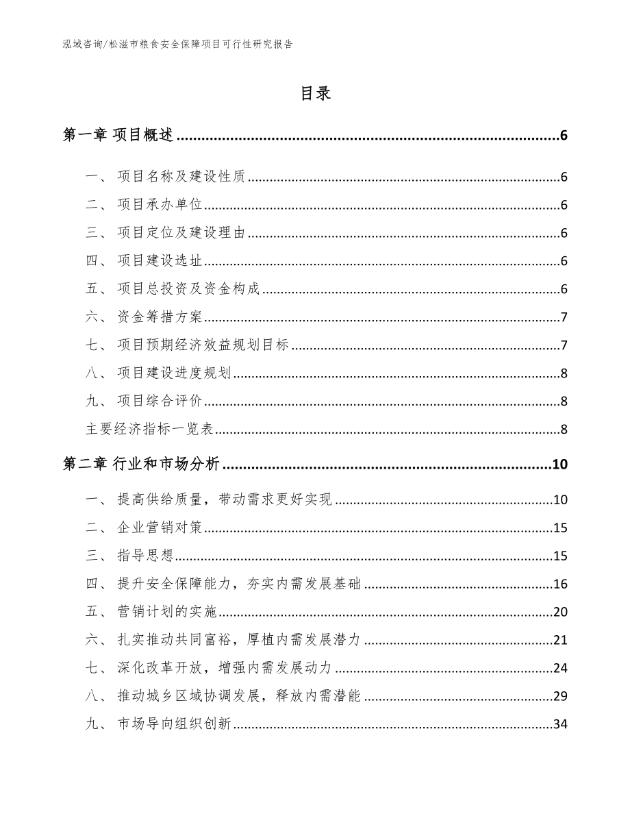 松滋市粮食安全保障项目可行性研究报告_模板范文_第1页