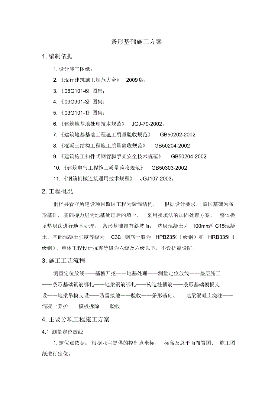 条形基础施工方案(20220216012013)_第1页