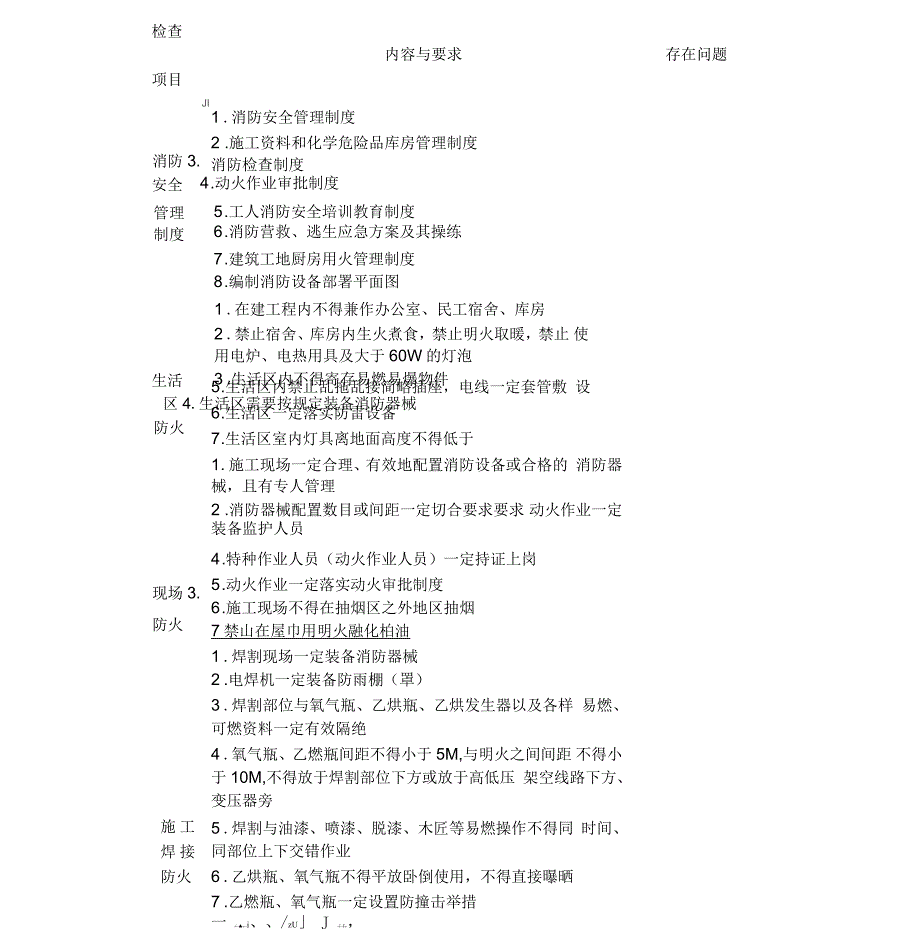 消防安全自查自纠检查表(一)_第1页