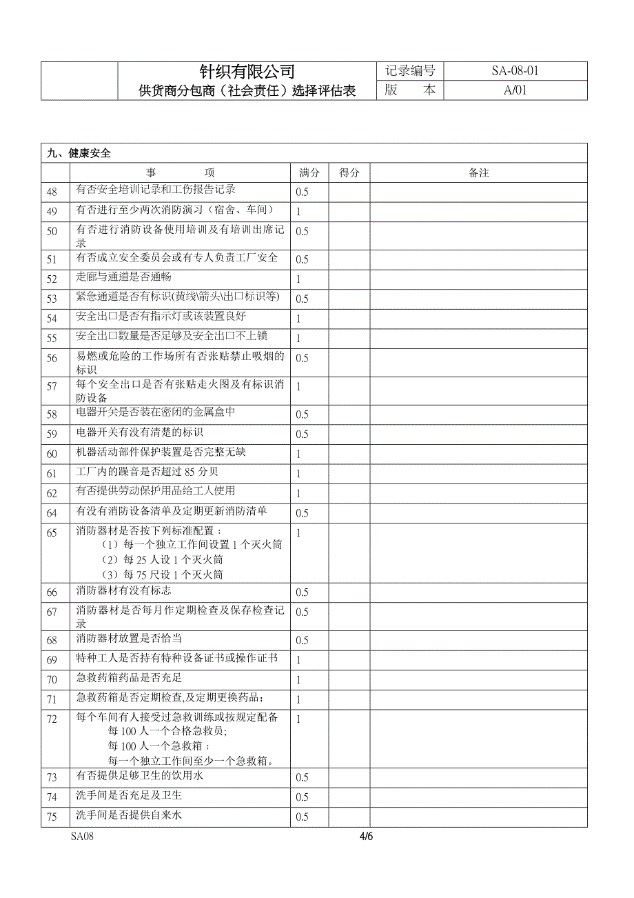 供货商分包商(社会责任)选择评估表.doc_第4页