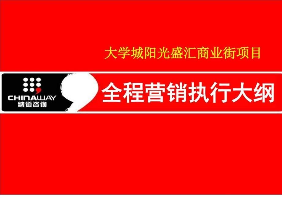 赢房中国常州市阳光盛汇商业街项目全程营执行大纲_第1页