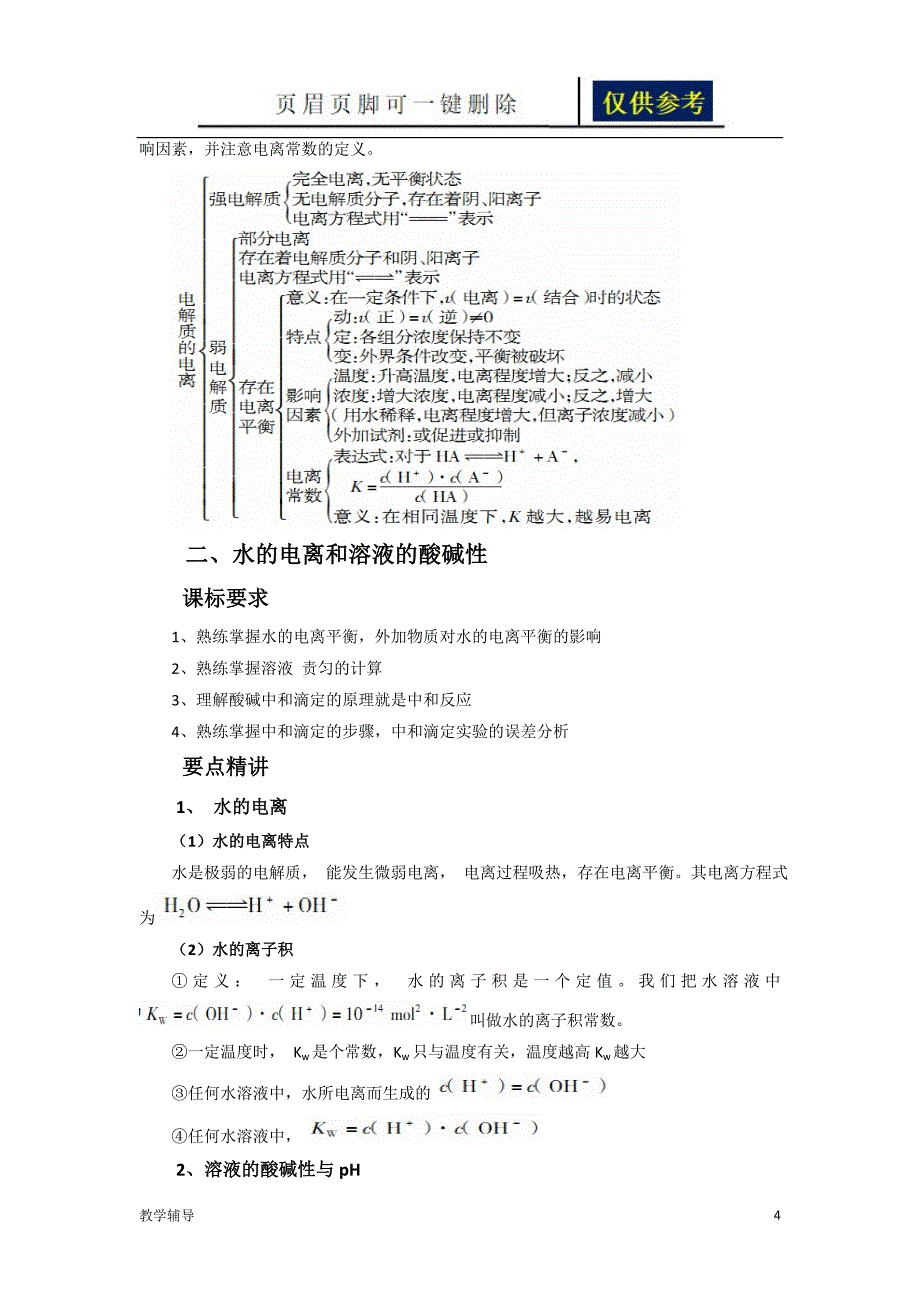 人教版高中化学选修4知识点总结第三章水溶液中的离子平衡基础教育_第4页