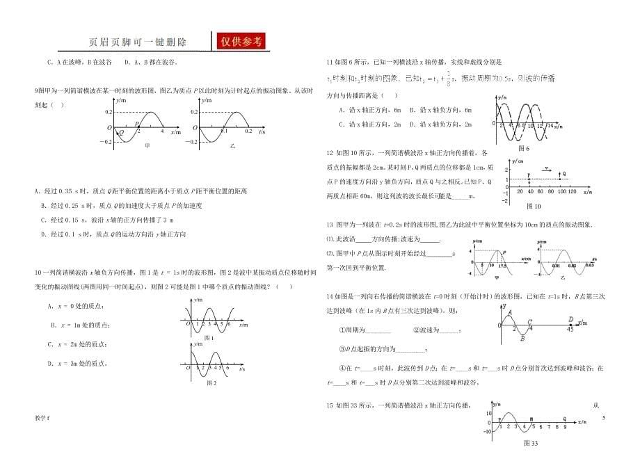 机械振动和机械波知识点复习及练习【教资类别】_第5页