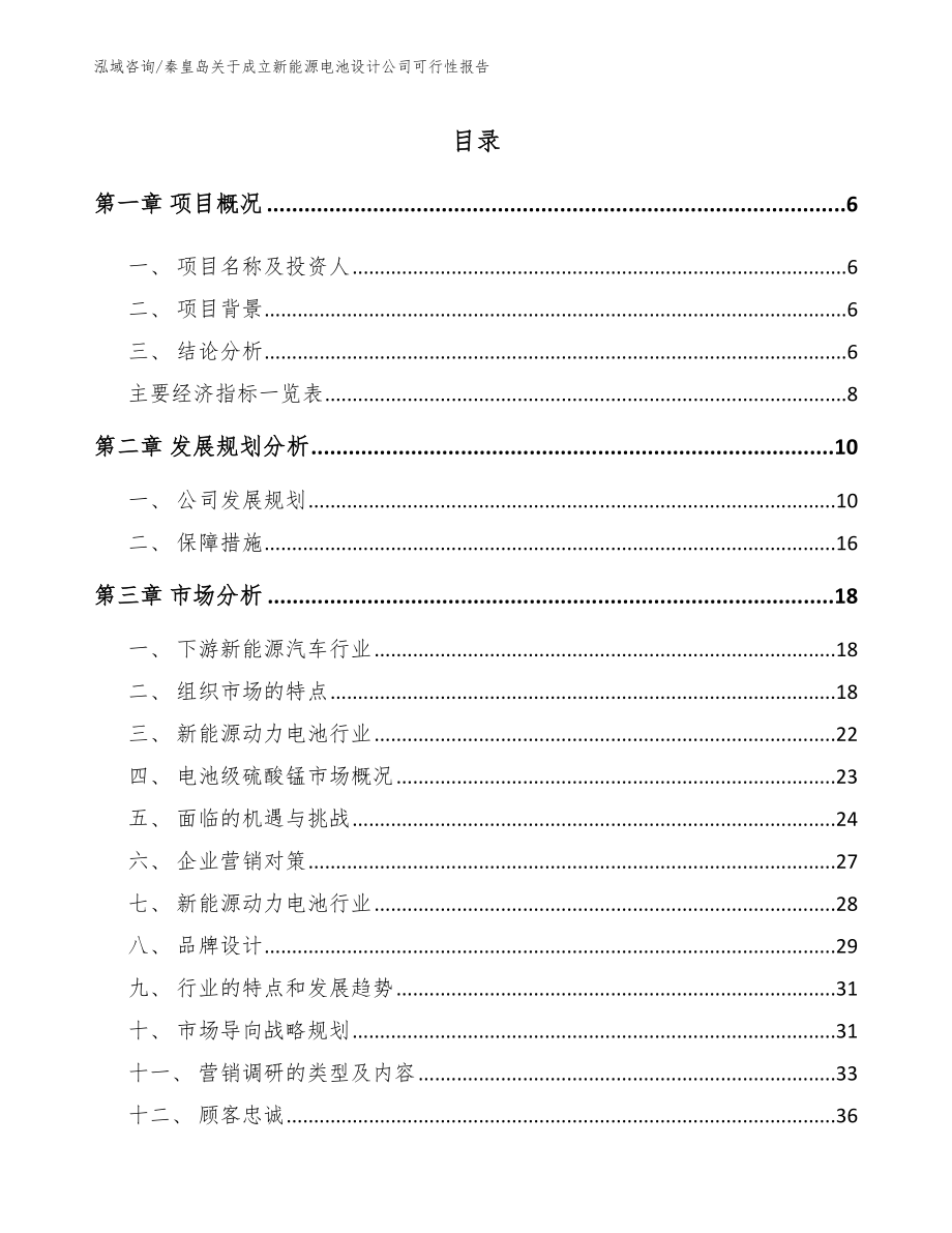 秦皇岛关于成立新能源电池设计公司可行性报告模板参考_第1页