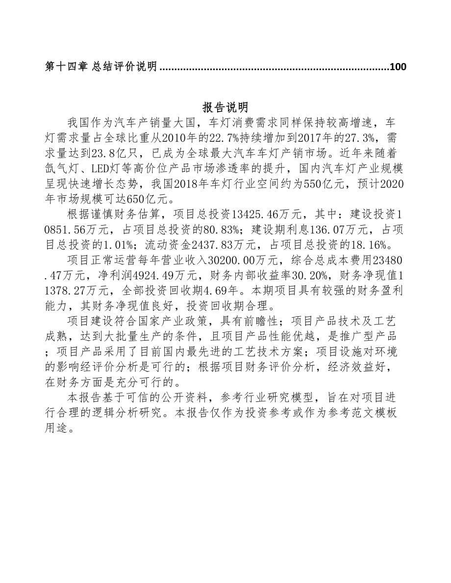 南宁机动车灯具项目可行性研究报告(DOC 70页)_第5页