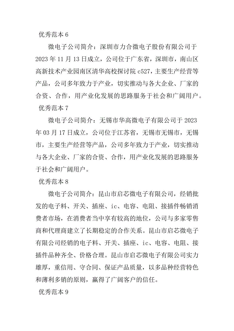 2023年微电子公司简介(50个范本)_第3页