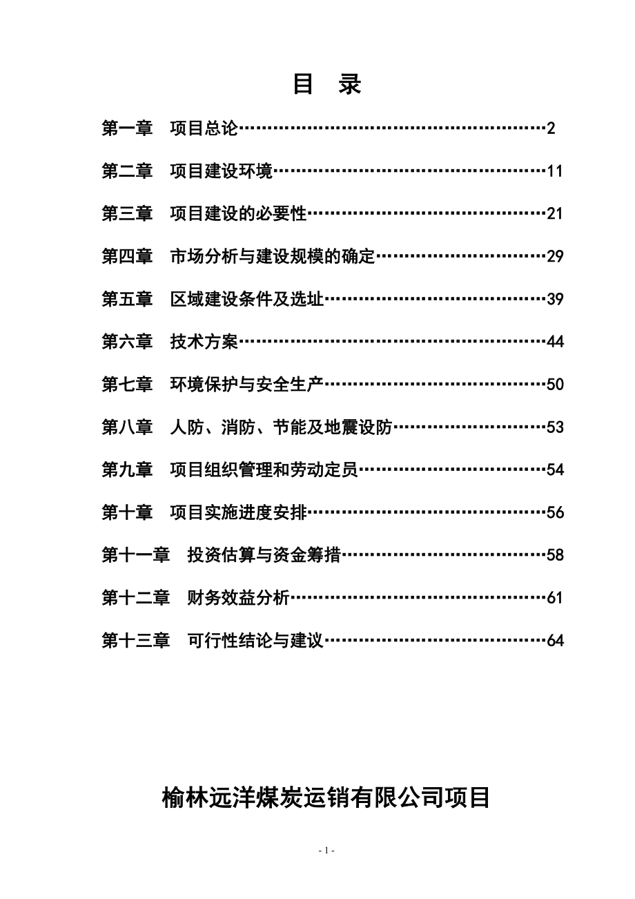 榆林远洋煤炭运销有限公司项目可行性研究报告.doc_第2页