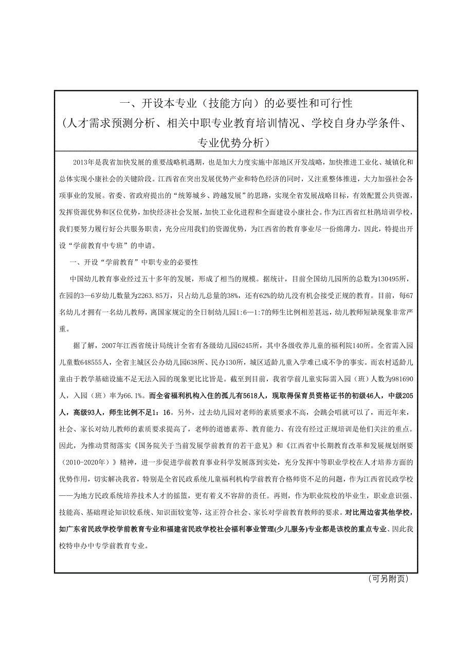 江西省中等职业学校新设专业(技能方向)备案表(家政服务与管理).doc_第3页