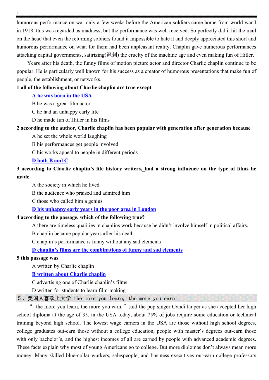 电大会计学本科学位英语考试题库阅读理解_第4页