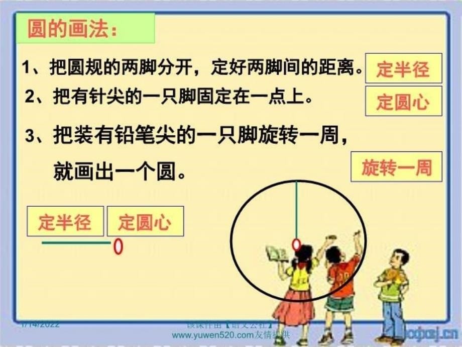 精品人教版小学数学六年级上册圆的认识.pps可编辑_第5页