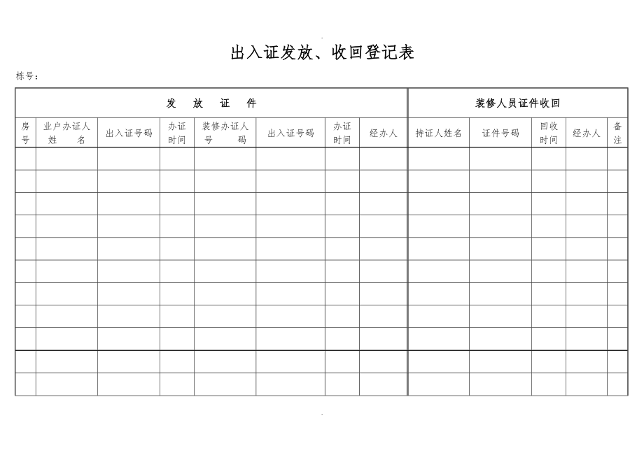 96个物业管理表格模板_第1页