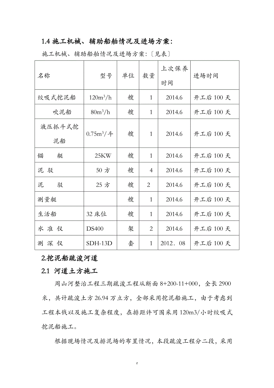 挖泥船施工组织设计_第4页