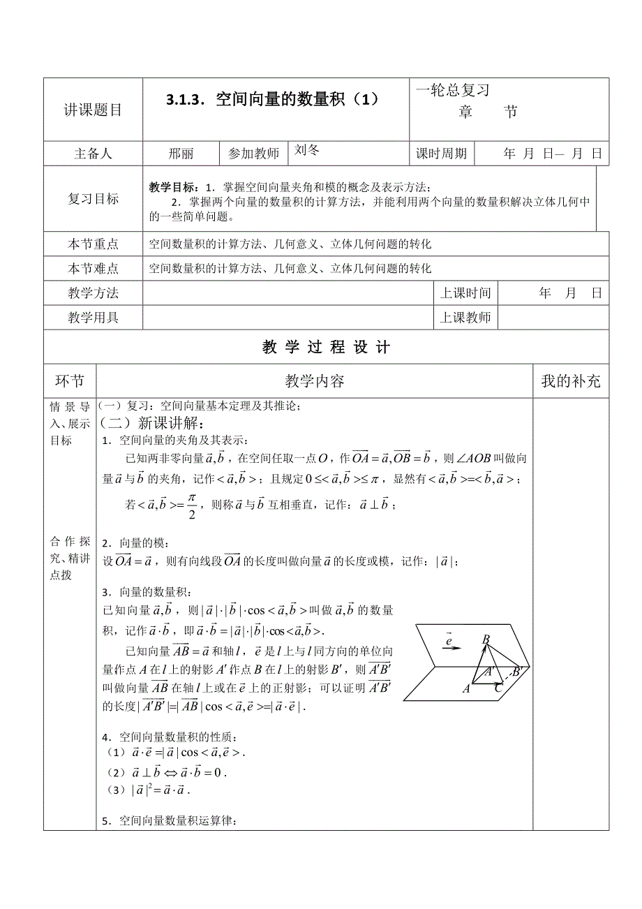 空间向量的数量积1(教育精品)_第2页