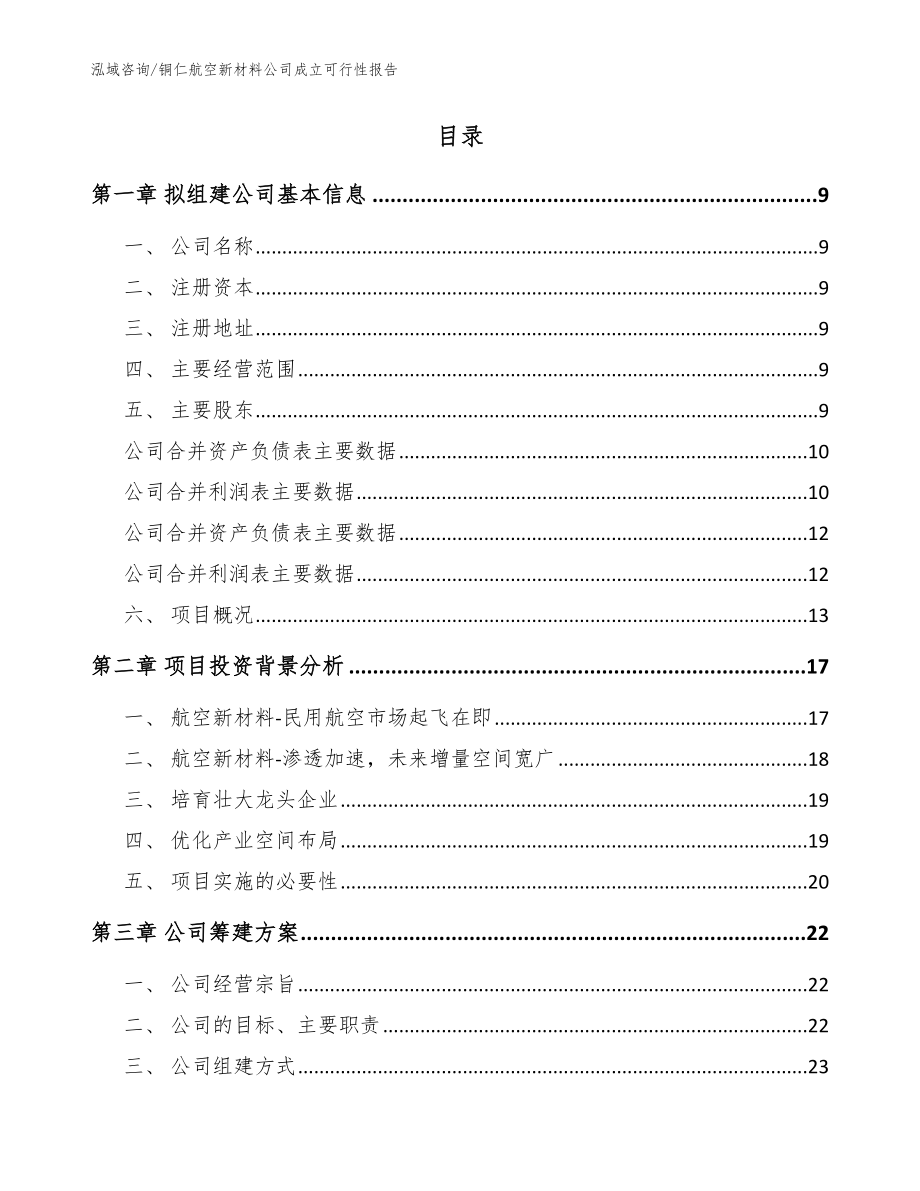 铜仁航空新材料公司成立可行性报告范文_第2页