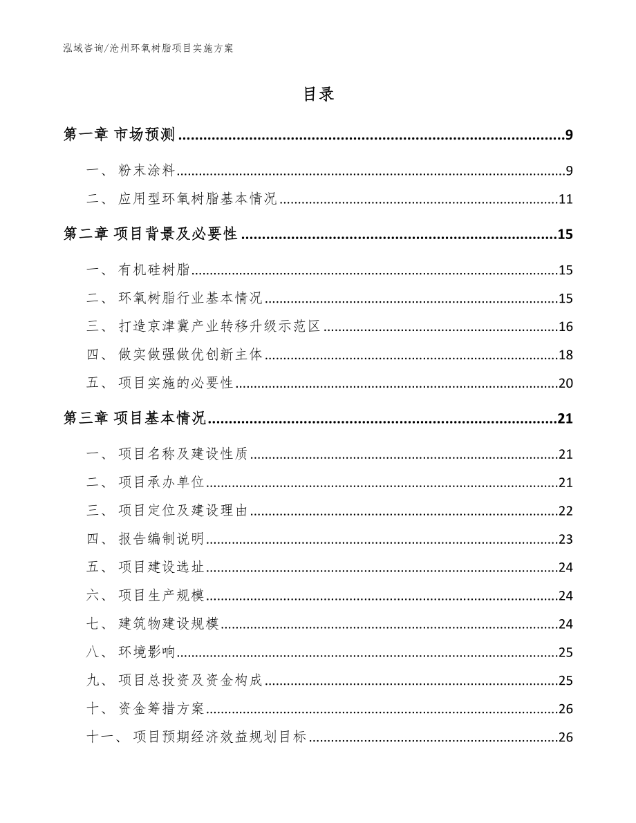 沧州环氧树脂项目实施方案（范文模板）_第2页