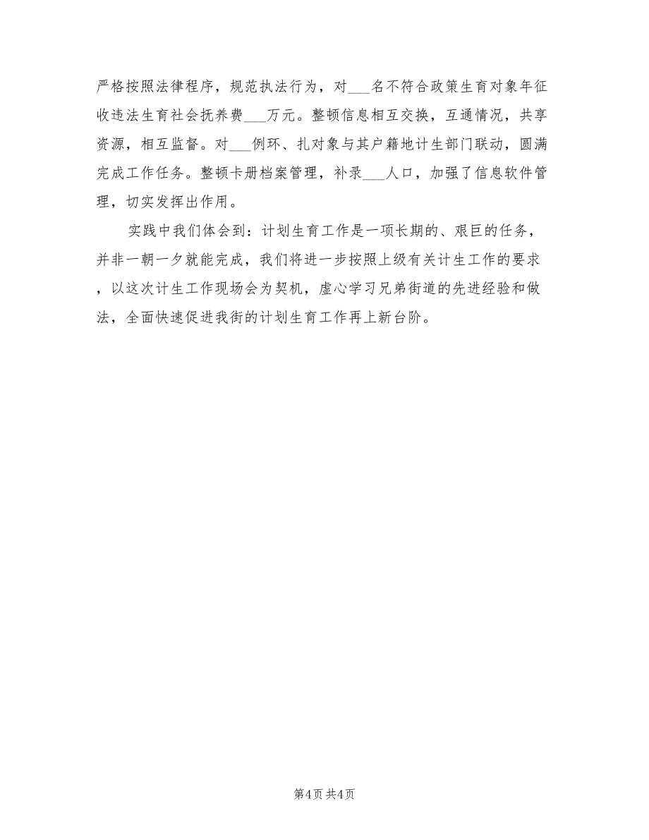 2022年街道专项治理计划生育经验交流_第4页