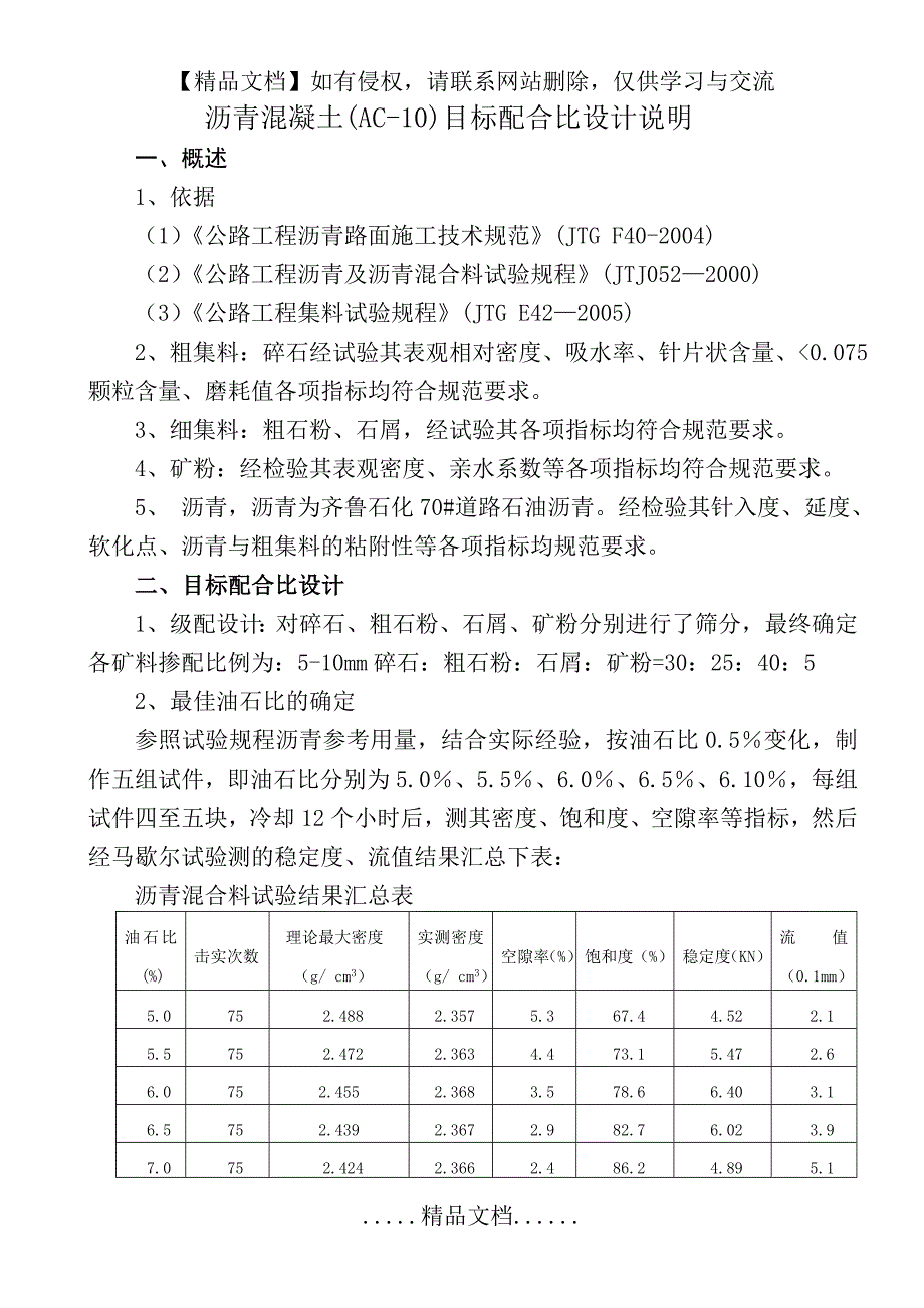 Ac-10沥青混凝土目标配合比_第2页